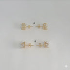 (1-1092) Pendientes de circonita laminada en oro - BGF