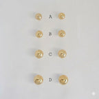 (1-1078) Pendientes de botón con bolas laminadas en oro - BGF