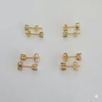 (1-1080) Pendientes de circonita laminada en oro - BGO