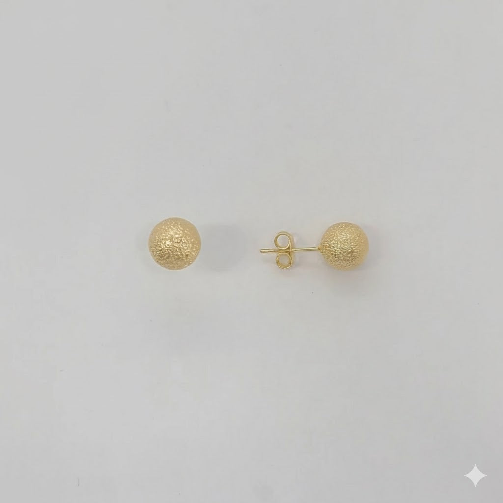 (1-1077) Laminado de Oro - Pendientes de Bolas - BGF