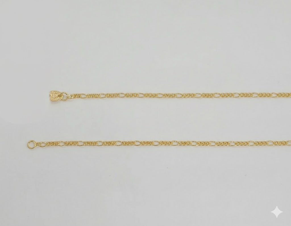 (1-1943) Laminado dorado - Cadena de eslabones Figaro de 2 mm - BGF