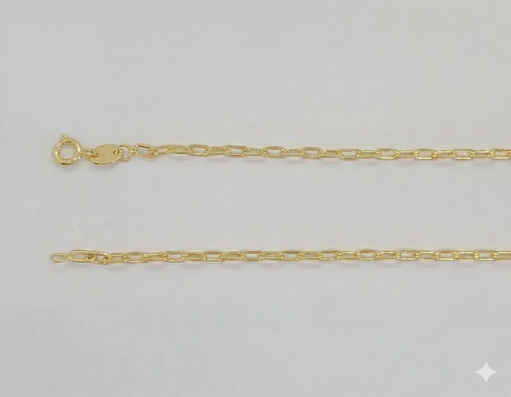 (1-1840-1) Cadena de eslabones con clip de papel laminado en oro de 2,7 mm - BGF