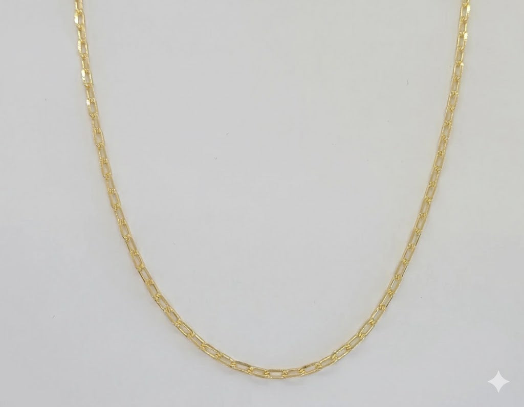 (1-1840-1) Cadena de eslabones con clip de papel laminado en oro de 2,7 mm - BGF