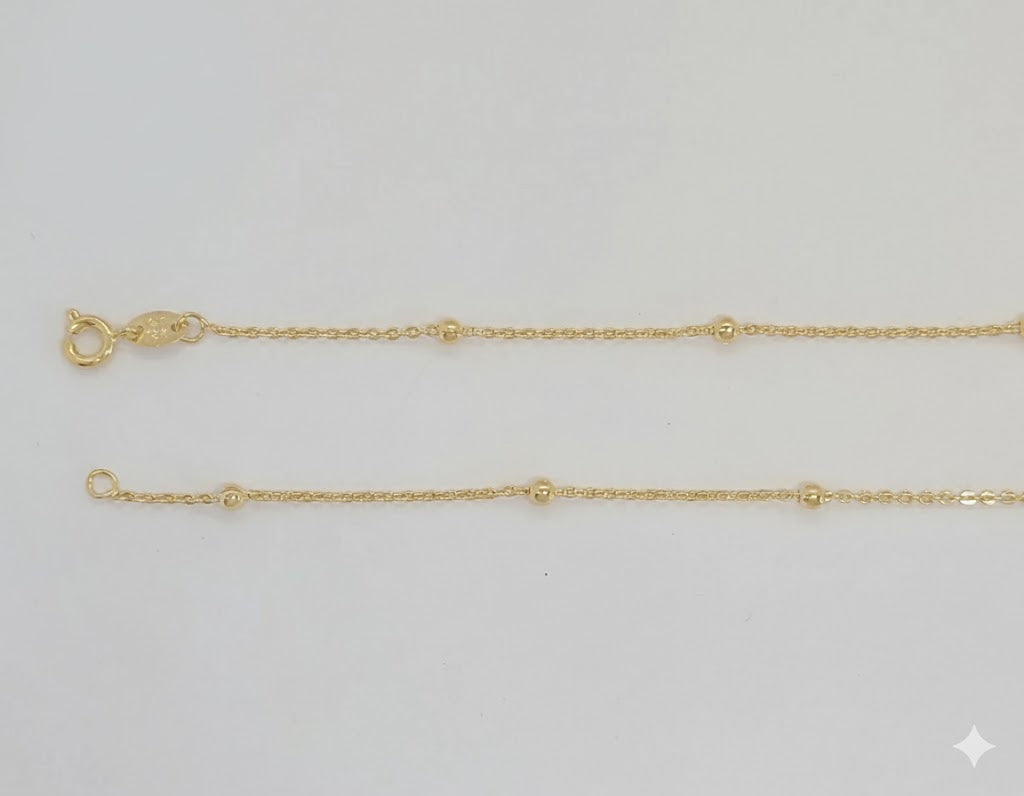 (1-1577) Cadena de bolas de eslabones rolo de 3 mm laminada en oro - BGF