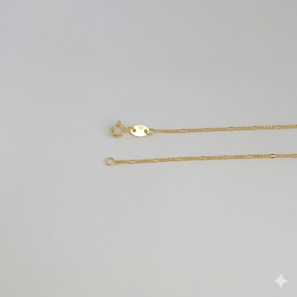 (1-1755) Laminado dorado - Cadena de eslabones Figaro de 2 mm - BGF