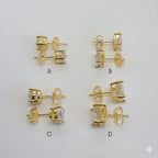 (1-1083) Pendientes de circonita laminada en oro - BGO