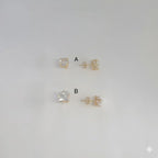 (1-1092) Pendientes de circonita laminada en oro - BGF