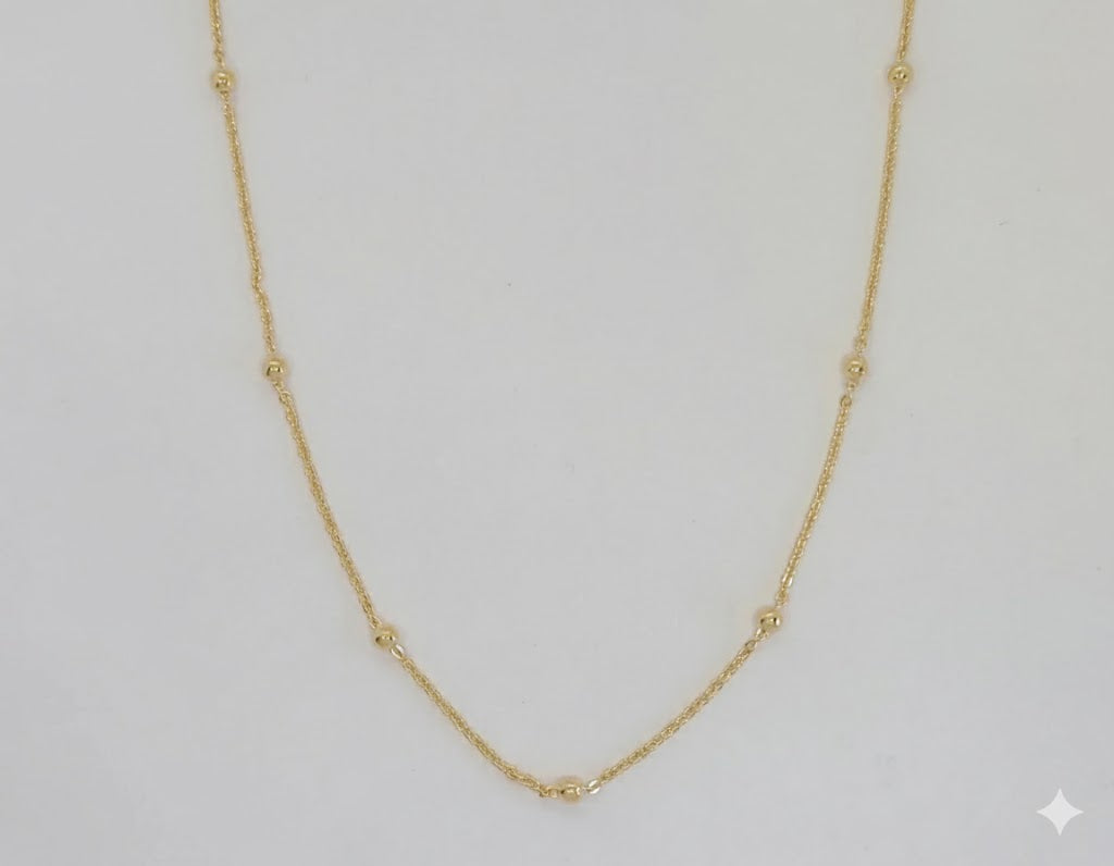 (1-1577) Cadena de bolas de eslabones rolo de 3 mm laminada en oro - BGF