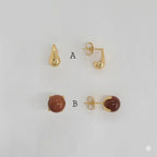 (1-1072-1) Pendientes de oro laminado - BGO