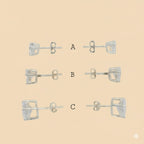 (2-3028) Pendientes de plata de ley 925 con circonitas triangulares.