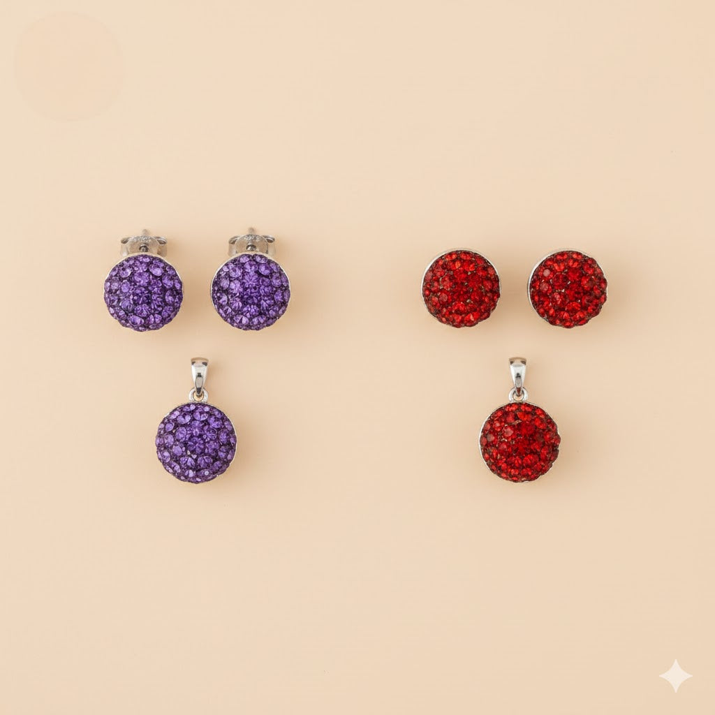 (2-6381) Plata de Ley 925 - Juego de Bolas de Zirconia.