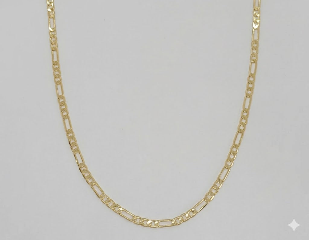 (1-1953) Laminado dorado - Cadena de eslabones Figaro de 3 mm - BGF
