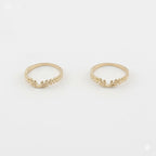 (1-3009-2) Anillo de corona de laurel laminado en oro - BGF