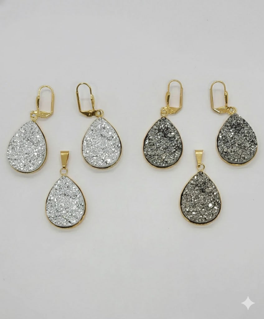 (1-6486) Laminado dorado - Juego de gota de circón - BGF