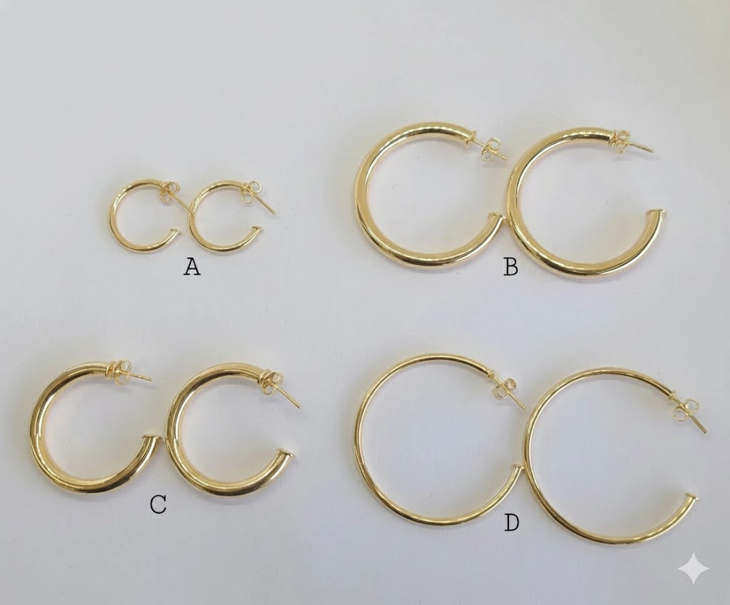 (1-2603-5) Laminado dorado - Aros lisos de media luna - BGF