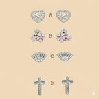 (2-3126) 925 Sterling Silver - Stud Earrings.