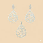 (2-6572) Plata de Ley 925 - Conjunto Flores.