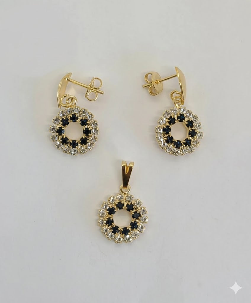 (1-6384) Laminado de oro - Conjunto de circón - BGF