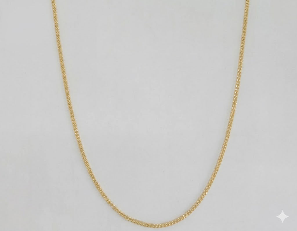 (1-1763) Cadena de eslabones curvos de 1,5 mm laminada en oro - BGF