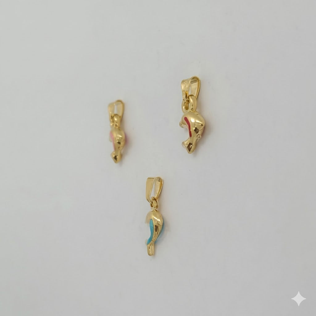 (1-2029) Laminado de oro - Colgantes de delfines - BGF