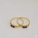 (1-3003-2) Anillo de circonita negra laminada en oro - BGO