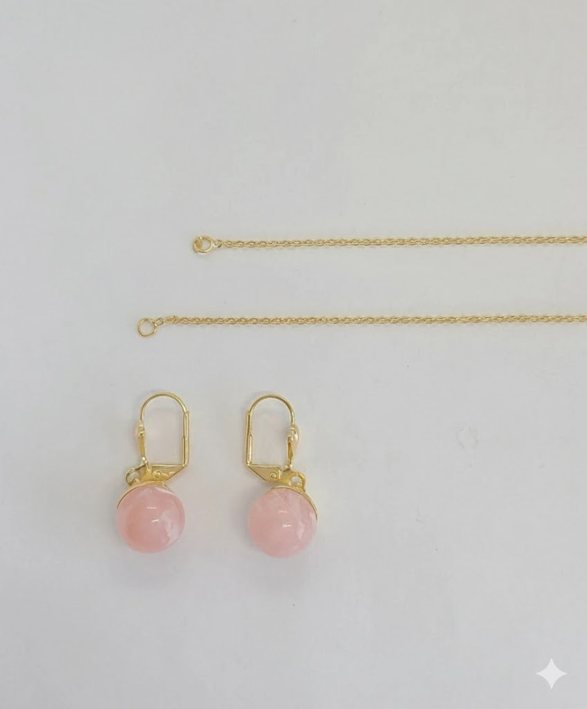 (1-6119-D) Laminado dorado - Cadena rolo con cuentas - BGF