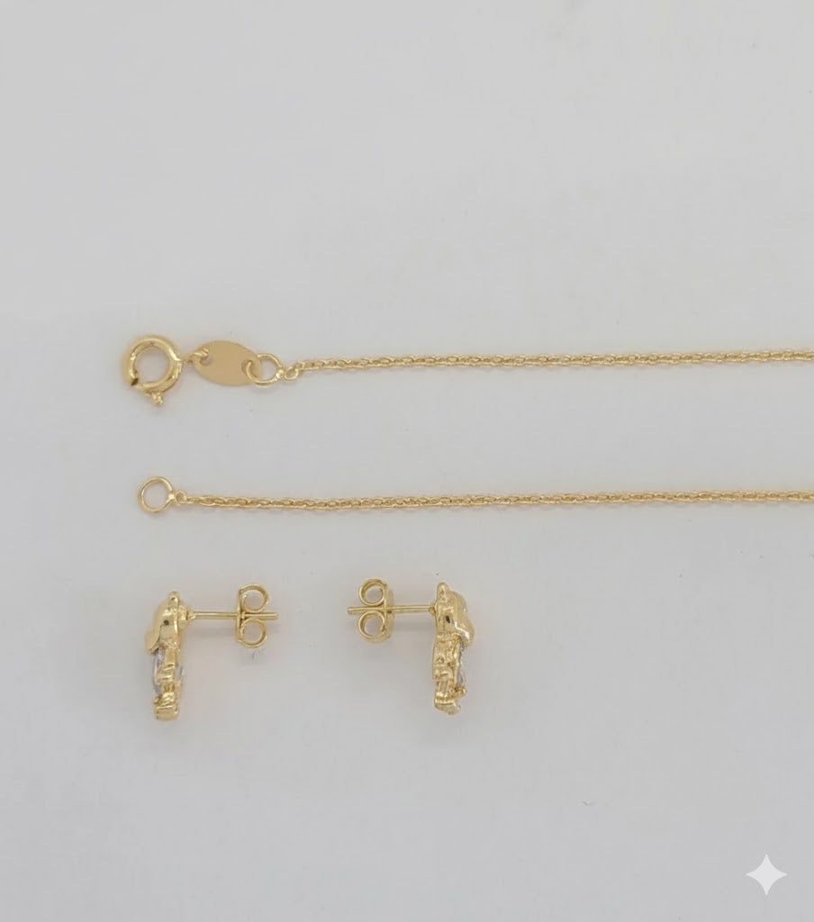 (1-6027) Laminado dorado - Juego de osito de circonita - BGF