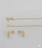 (1-6027) Laminado dorado - Juego de osito de circonita - BGF