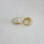(4-0089) Stainless Steel - Zircon Chunky Ring.
