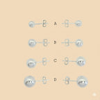 (2-3185) Pendientes de bola lisa en plata de ley 925.