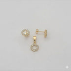 (1-6463) Laminado de oro - Conjunto redondo de circón - BGF