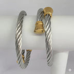 (4-5001) Brazalete estilo cuerda de acero inoxidable de 6 mm.