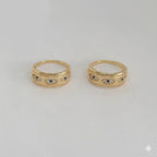 (1-3007-3) Anillo de mal de ojo laminado en oro - BGF