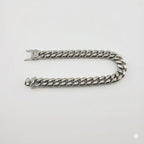 (4-4049) Pulsera de acero inoxidable con eslabones curvos de 10 mm para hombre - 9".