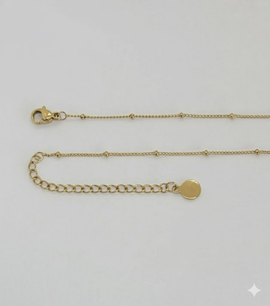 (4-7084) Collar de eslabones de bolas de acero inoxidable de 1 mm con colgante - 18".