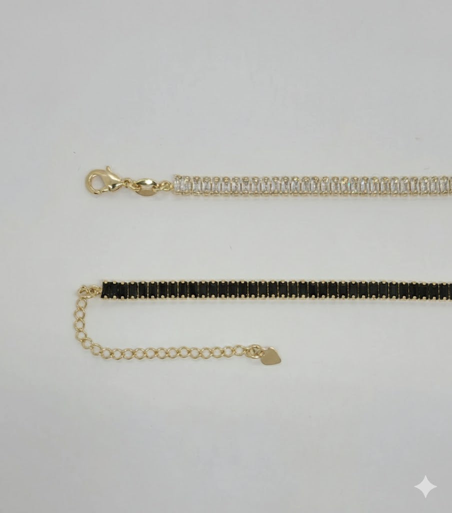 (1-6198) Laminado de oro - Collar de circonitas de eternidad - BGF