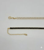 (1-6198) Laminado de oro - Collar de circonitas de eternidad - BGF