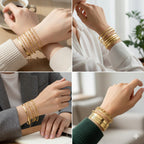 137 Pieces Gold Jewelry Set for Women, 12 Necklace, 14 Bracelet, 21 Earrings, 24 Knuckle Rings, 66 Hair Accessory Gold Plated Jewelry Set for Women Gift