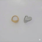 (4-0007) Stainless Steel - Open Teardrop Ring.