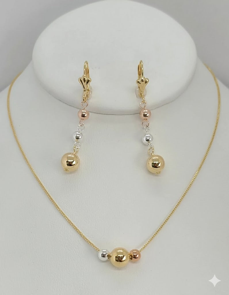 (1-6132) Laminado dorado - Juego de bolas de tres tonos - BGF