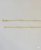 (1-3902-D) Collar de perlas de 6 mm laminadas en oro - BGF