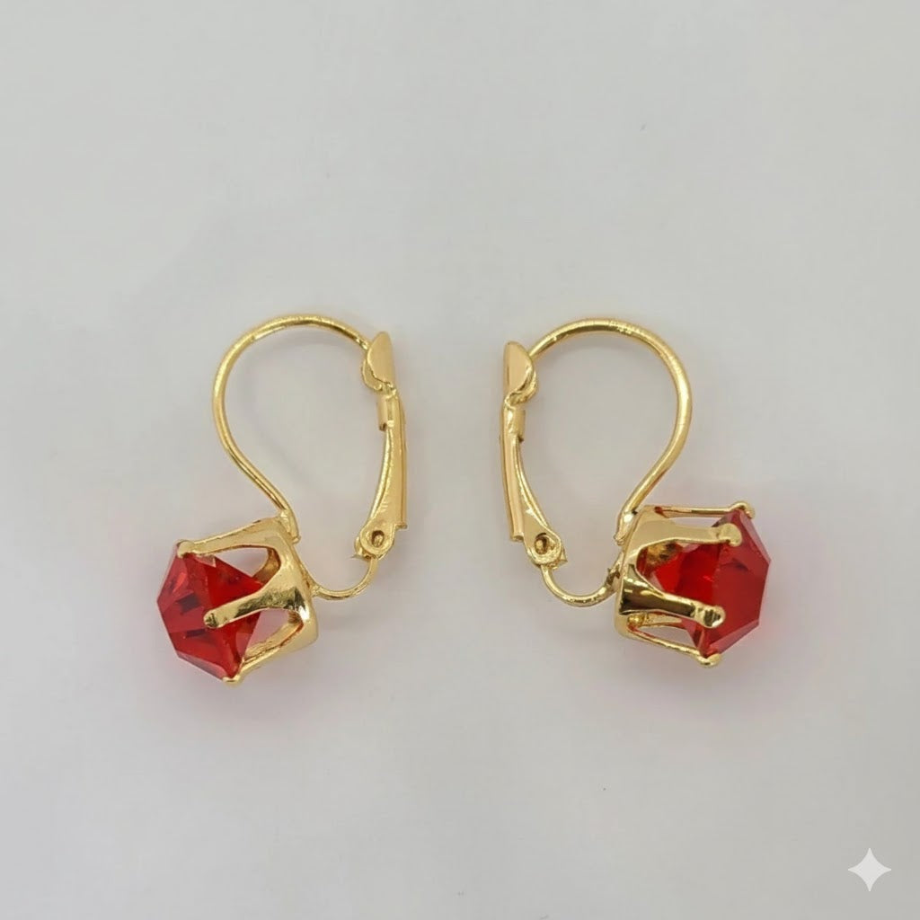 (1-1163) Pendientes Multicolor Laminados en Oro - BGO