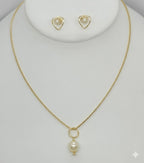 (1-6072) Laminado dorado - Conjunto de perla en forma de corazón - BGF
