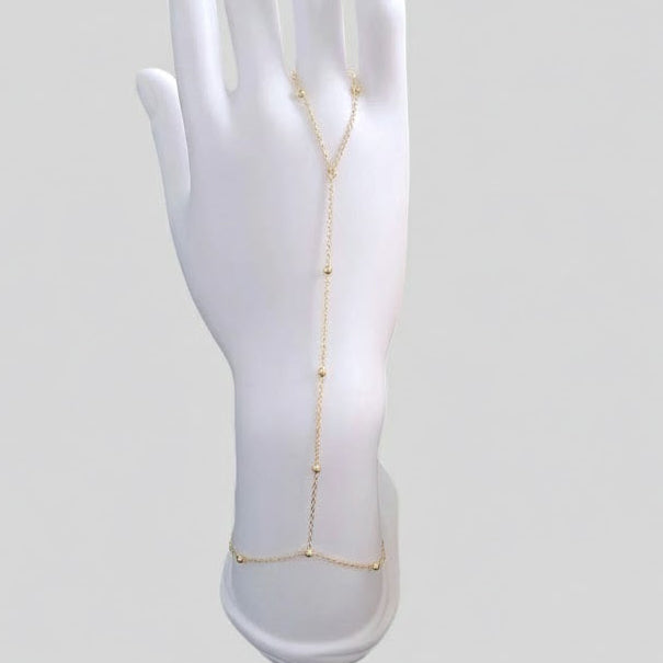 (1-0551) Pulsera de cadena de mano de 1 mm laminada en oro - BGF