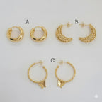 (4-2108) Stainless Steel - Chunky Half Hoops.