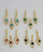 (1-6455) Laminado de oro - Juego de circón - BGO