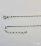 (MNECK-01) Collar con letras de eslabones rolo de acero inoxidable de 2 mm - 20".