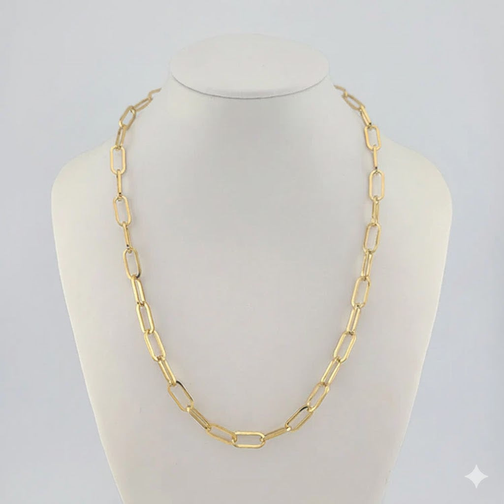 (4-3267) Stainless Steel - 6.5mm Paper Clip Link Chain.