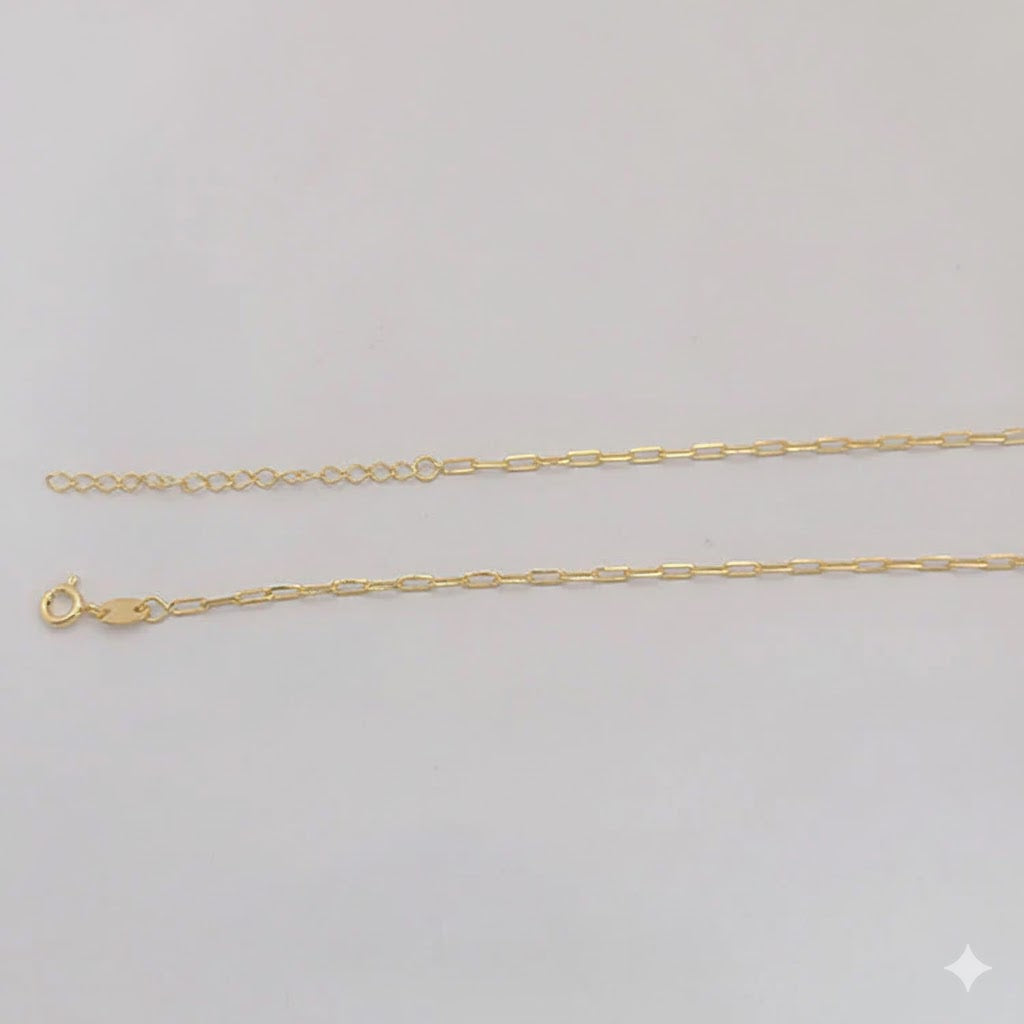 (1-1836) Cadena de eslabones con clip de papel laminado en oro de 2 mm - BGF