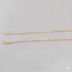 (1-1836) Cadena de eslabones con clip de papel laminado en oro de 2 mm - BGF